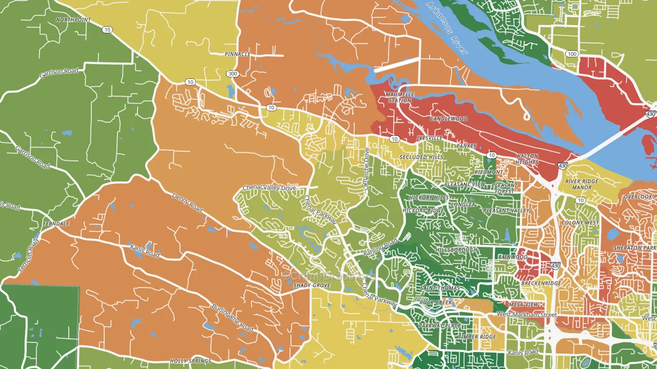 72223, AR Map of Drug-Related Crime Rates