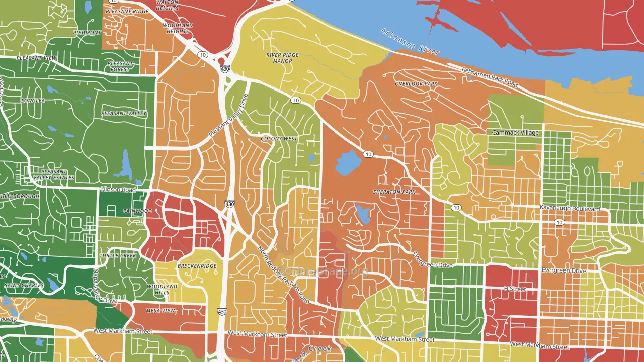 72227, AR Map of Drug-Related Crime Rates