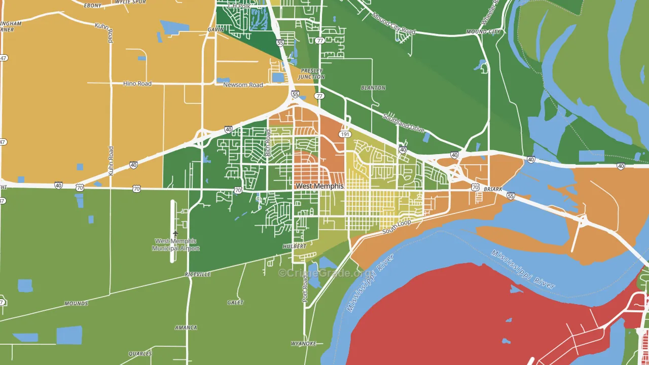 72301, AR Map of Drug-Related Crime Rates