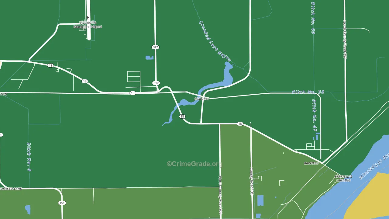 72310, AR Map of Drug-Related Crime Rates