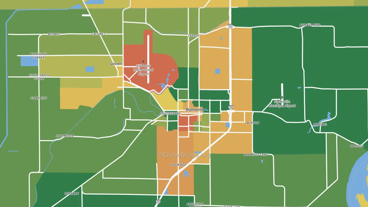 72315, AR Map of Drug-Related Crime Rates