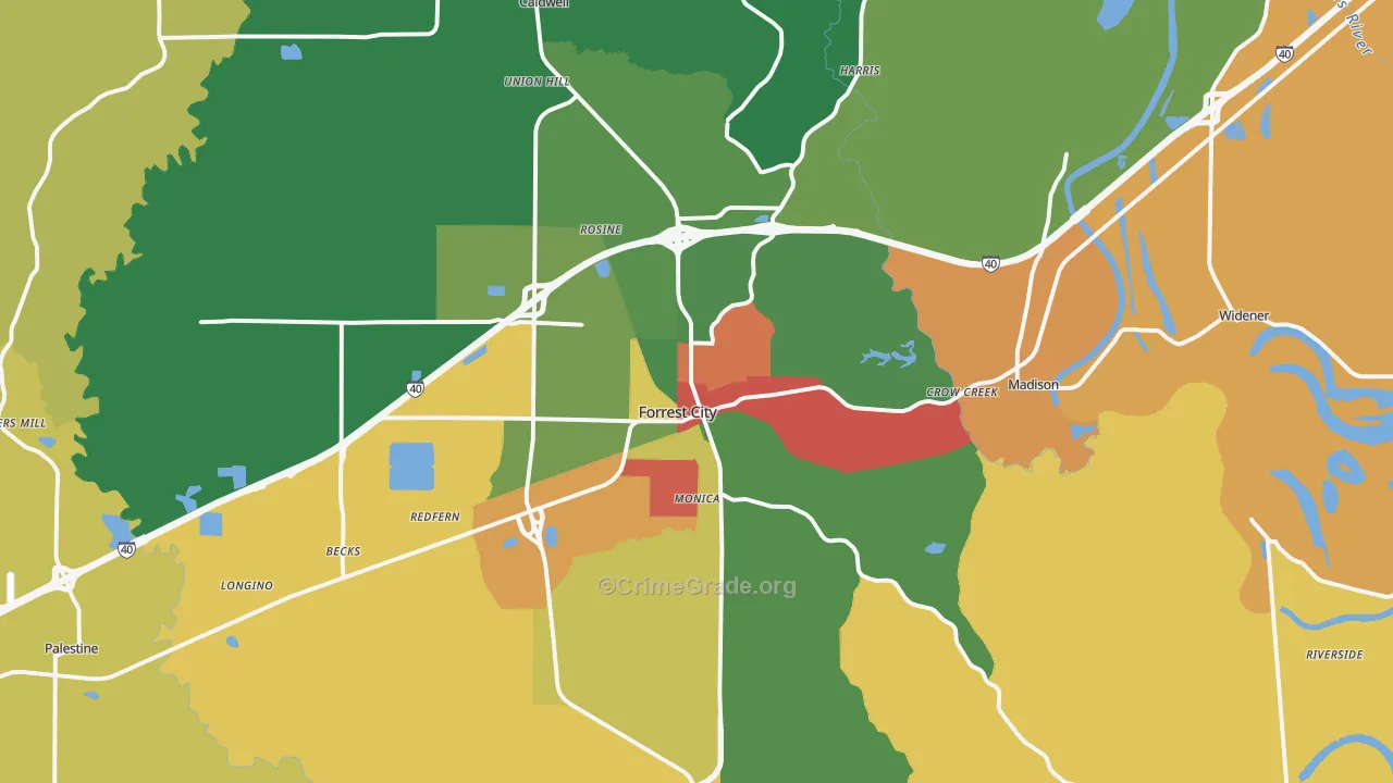 72335, AR Map of Drug-Related Crime Rates