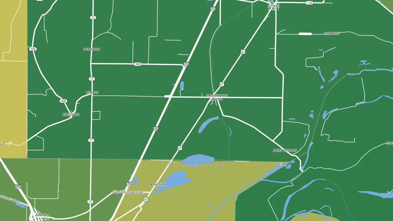 72338, AR Map of Drug-Related Crime Rates