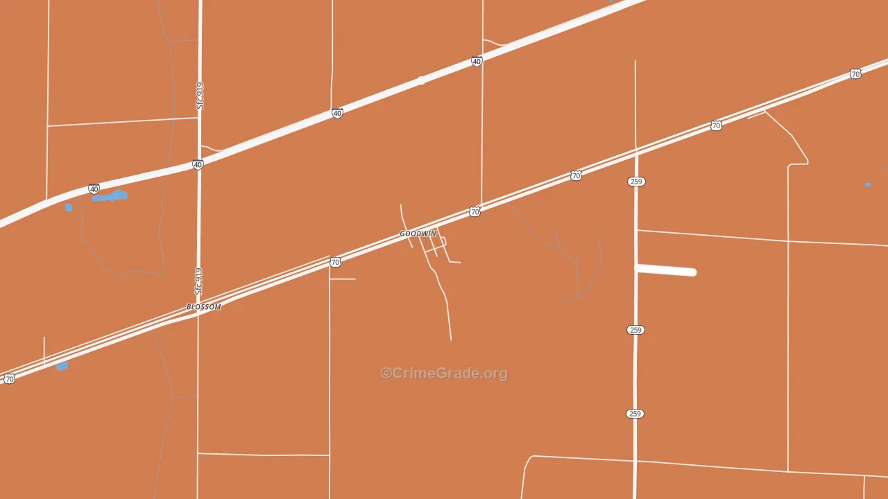 72340, AR Map of Drug-Related Crime Rates