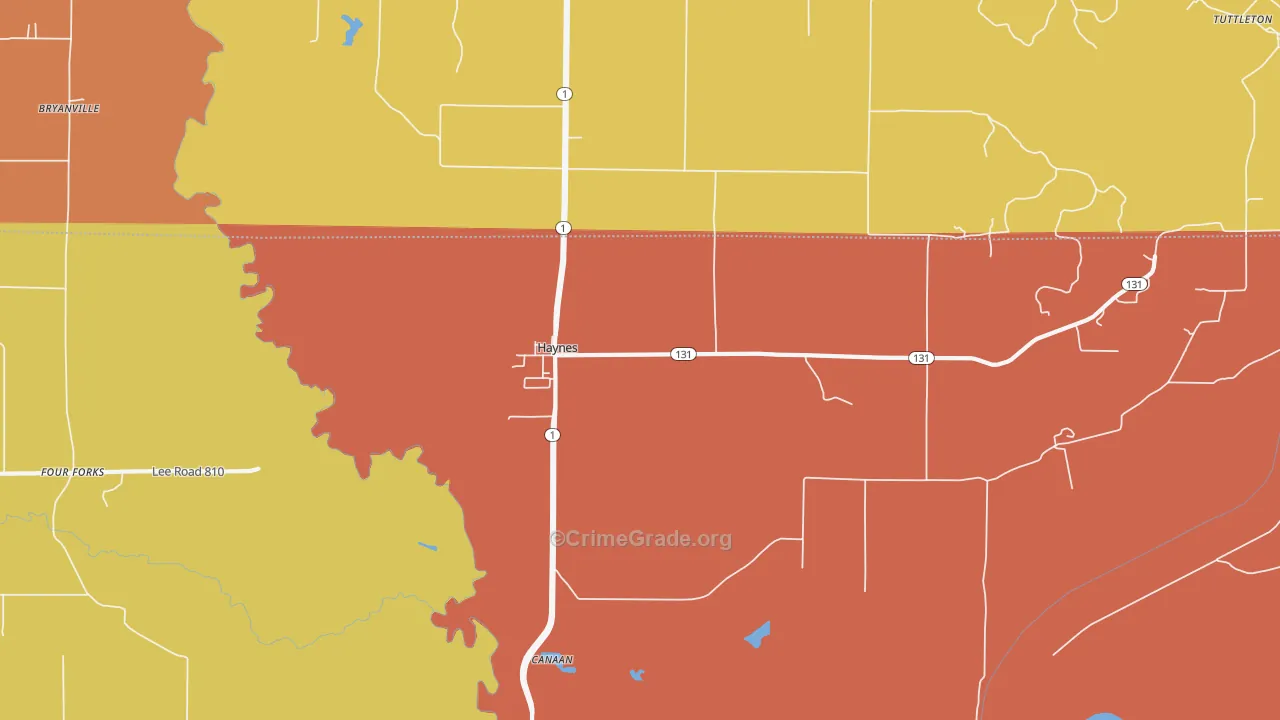 72341, AR Map of Drug-Related Crime Rates