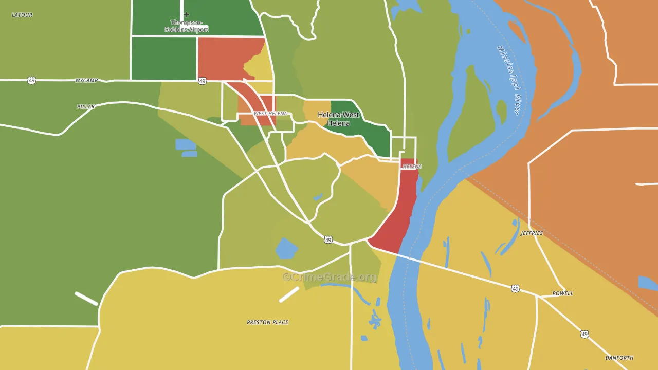 72342, AR Map of Drug-Related Crime Rates