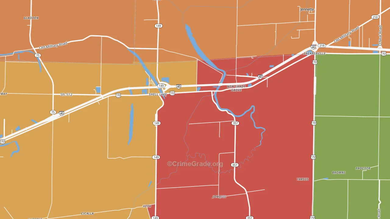 72346, AR Map of Drug-Related Crime Rates