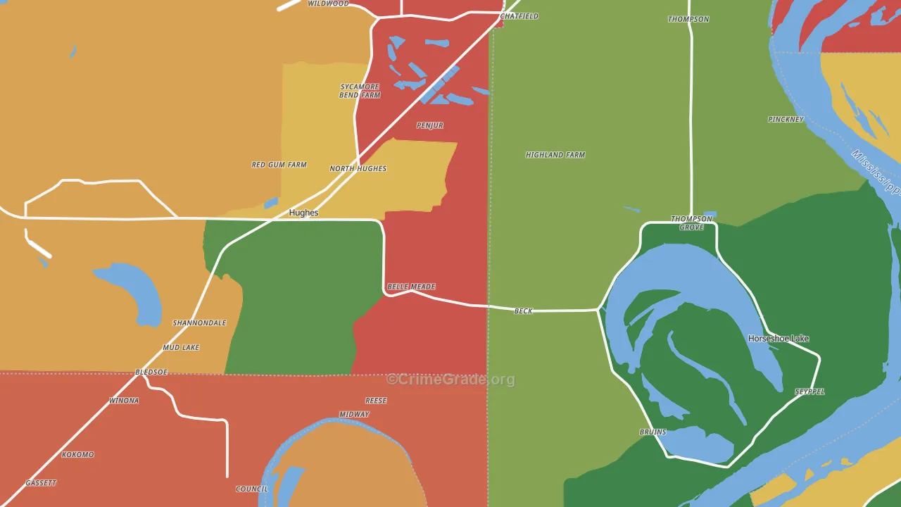 72348, AR Map of Drug-Related Crime Rates