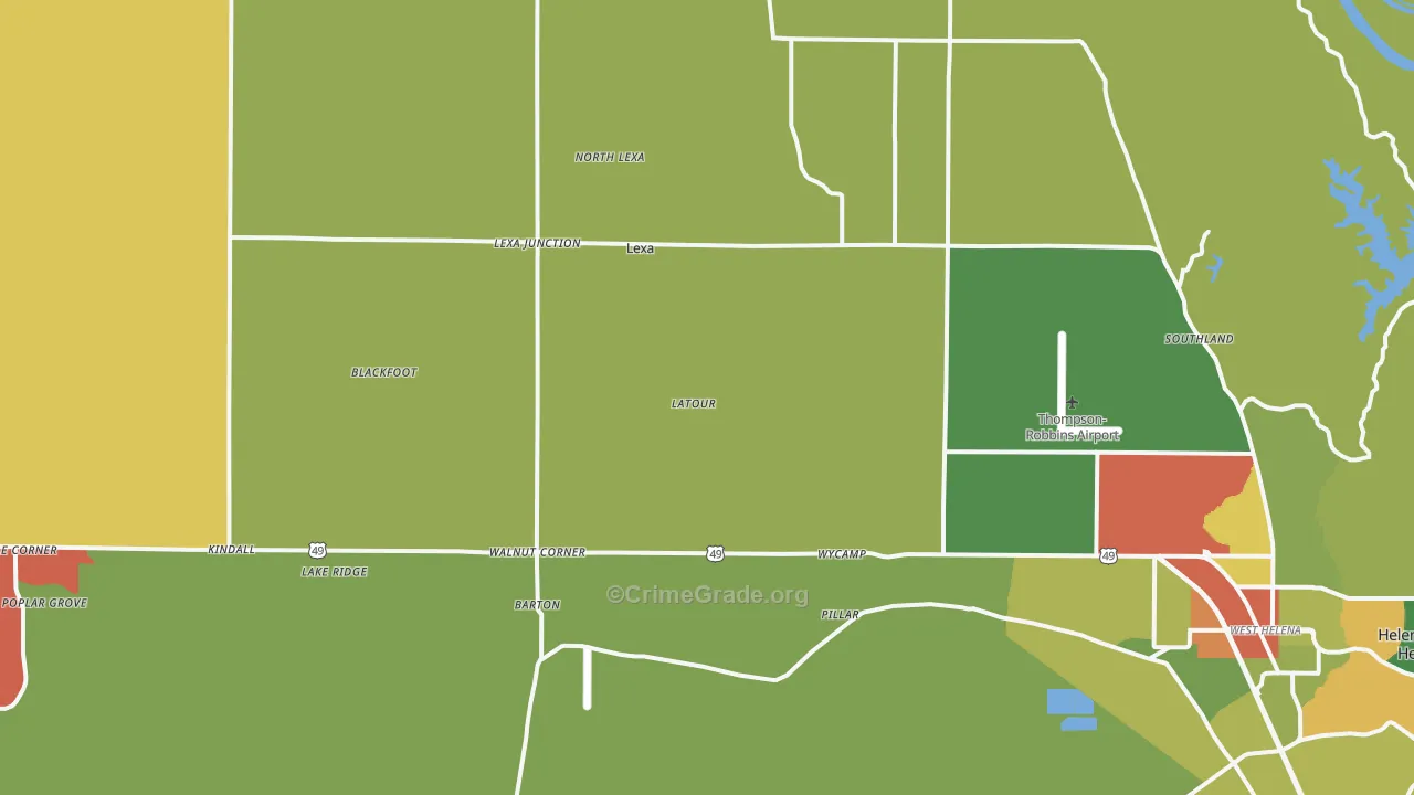 72355, AR Map of Drug-Related Crime Rates