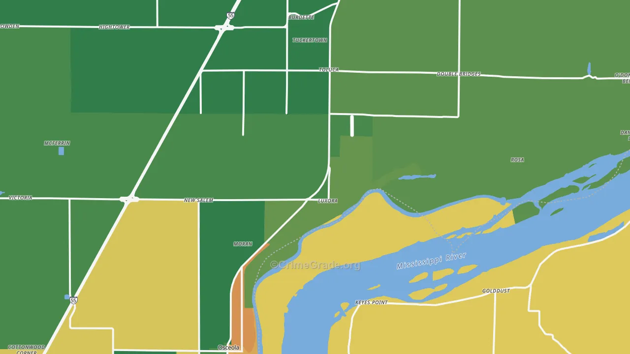 72358, AR Map of Drug-Related Crime Rates