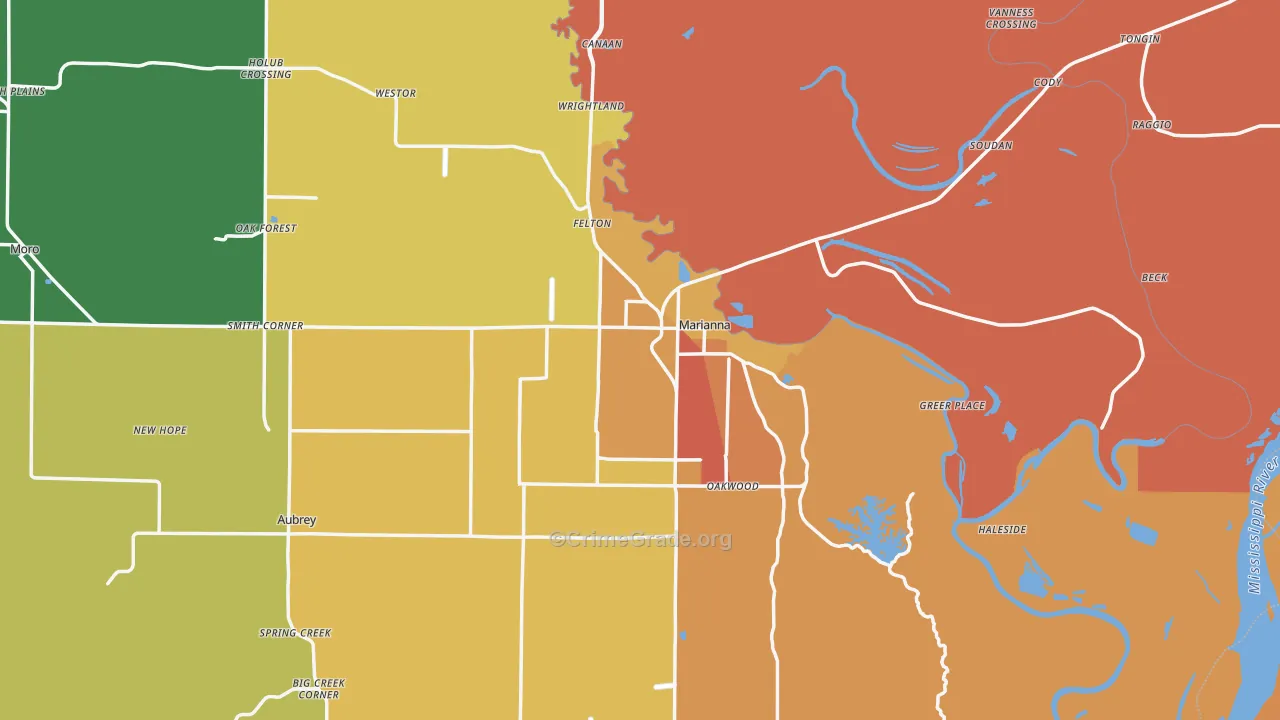 72360, AR Map of Drug-Related Crime Rates