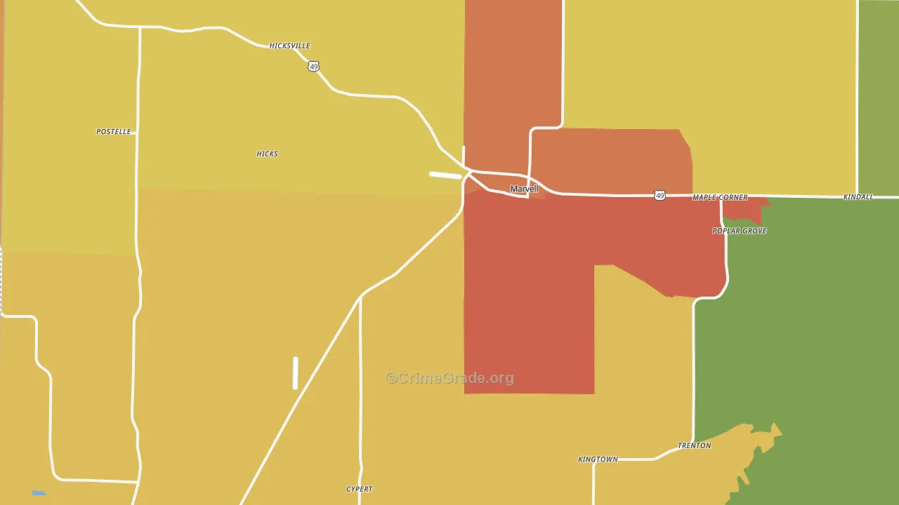 72366, AR Map of Drug-Related Crime Rates