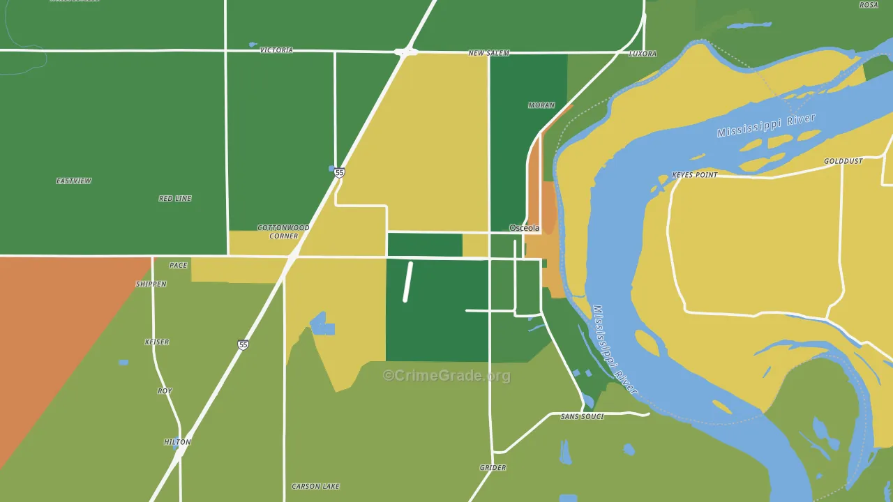 72370, AR Map of Drug-Related Crime Rates