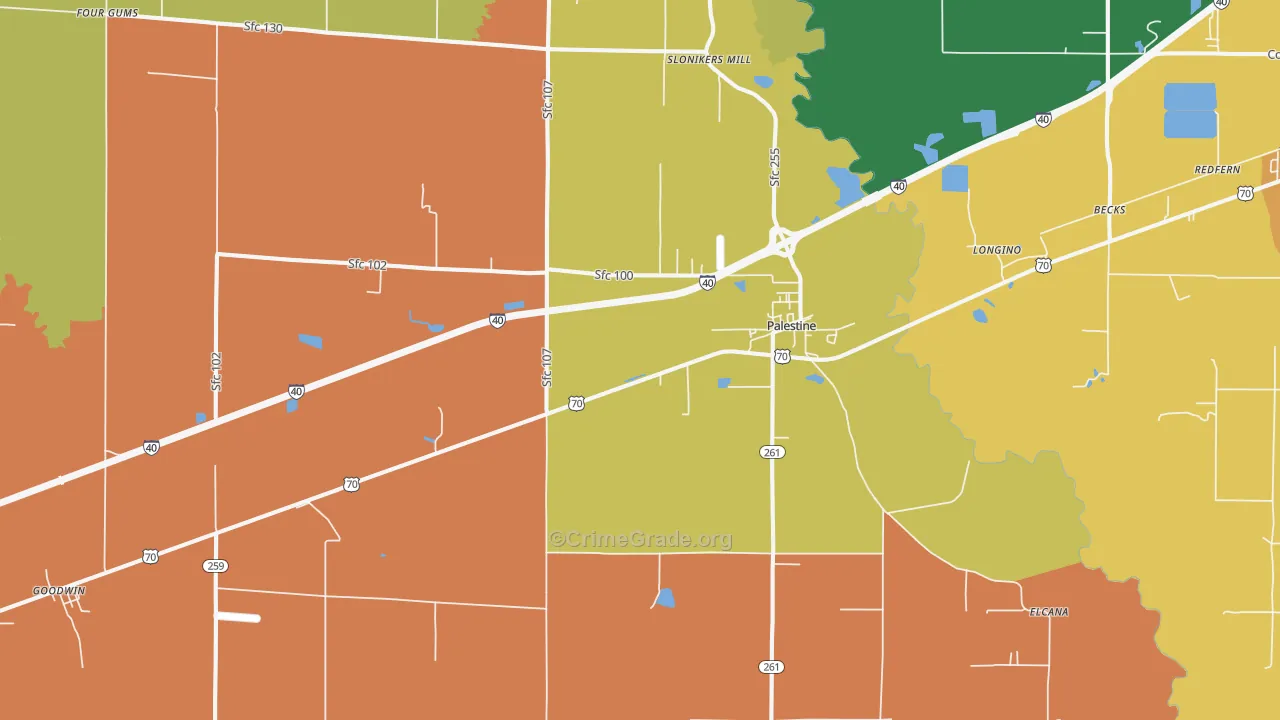 72372, AR Map of Drug-Related Crime Rates