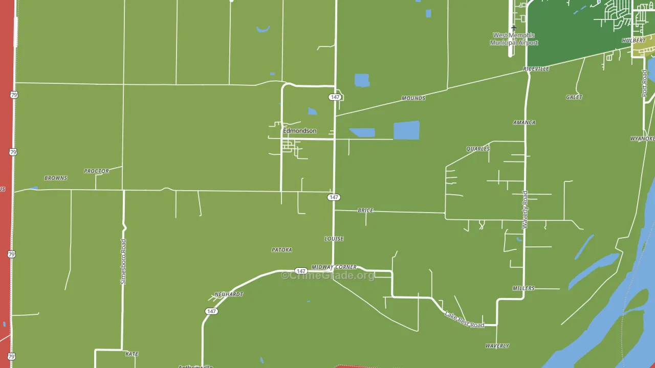 72376, AR Map of Drug-Related Crime Rates