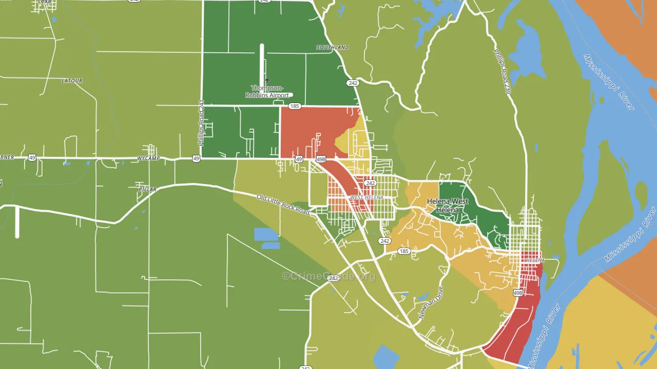 72390, AR Map of Drug-Related Crime Rates