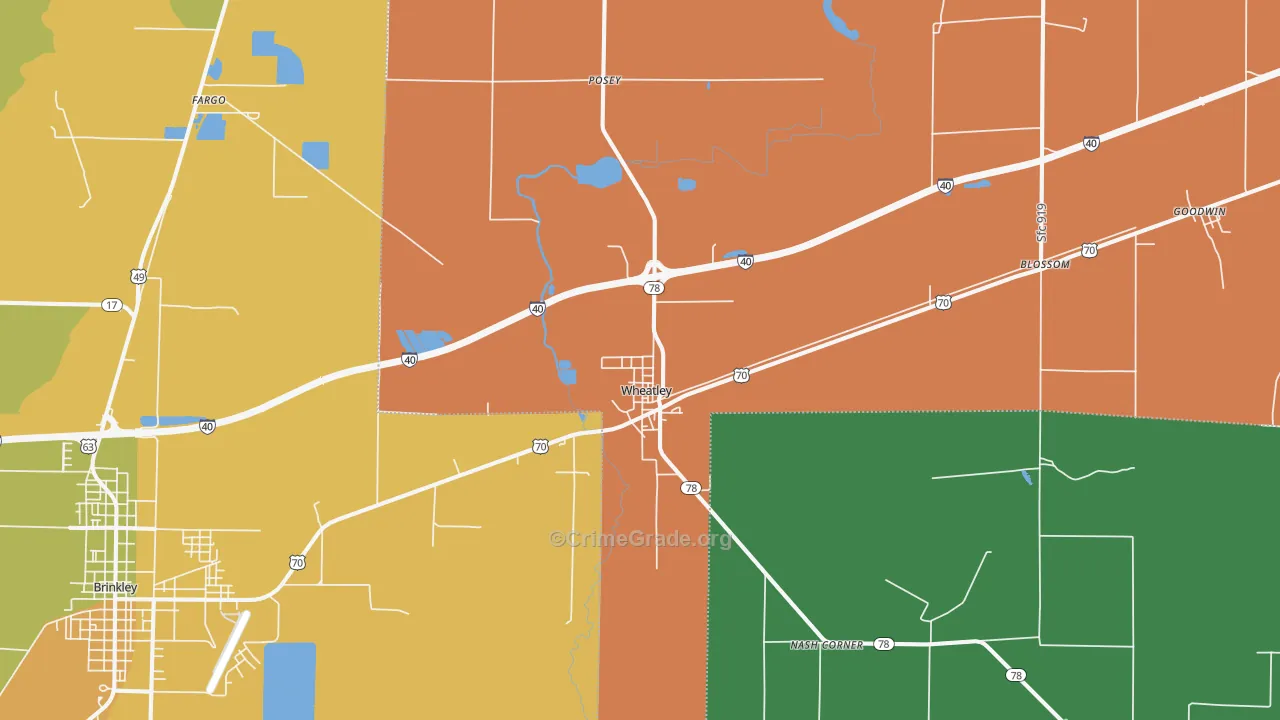 72392, AR Map of Drug-Related Crime Rates