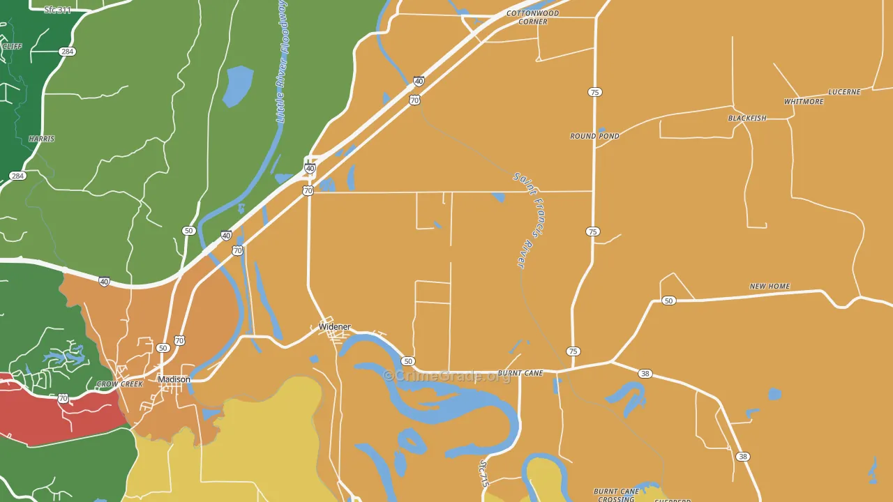 72394, AR Map of Drug-Related Crime Rates