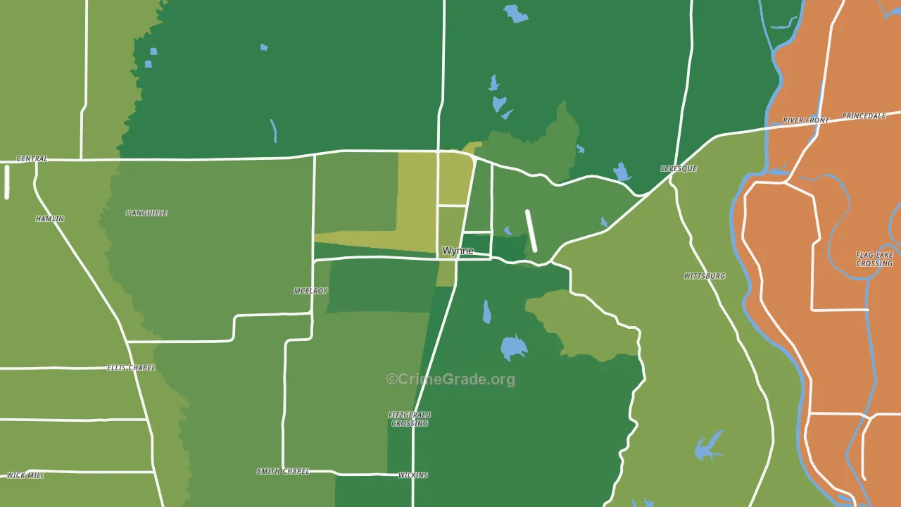 72396, AR Map of Drug-Related Crime Rates