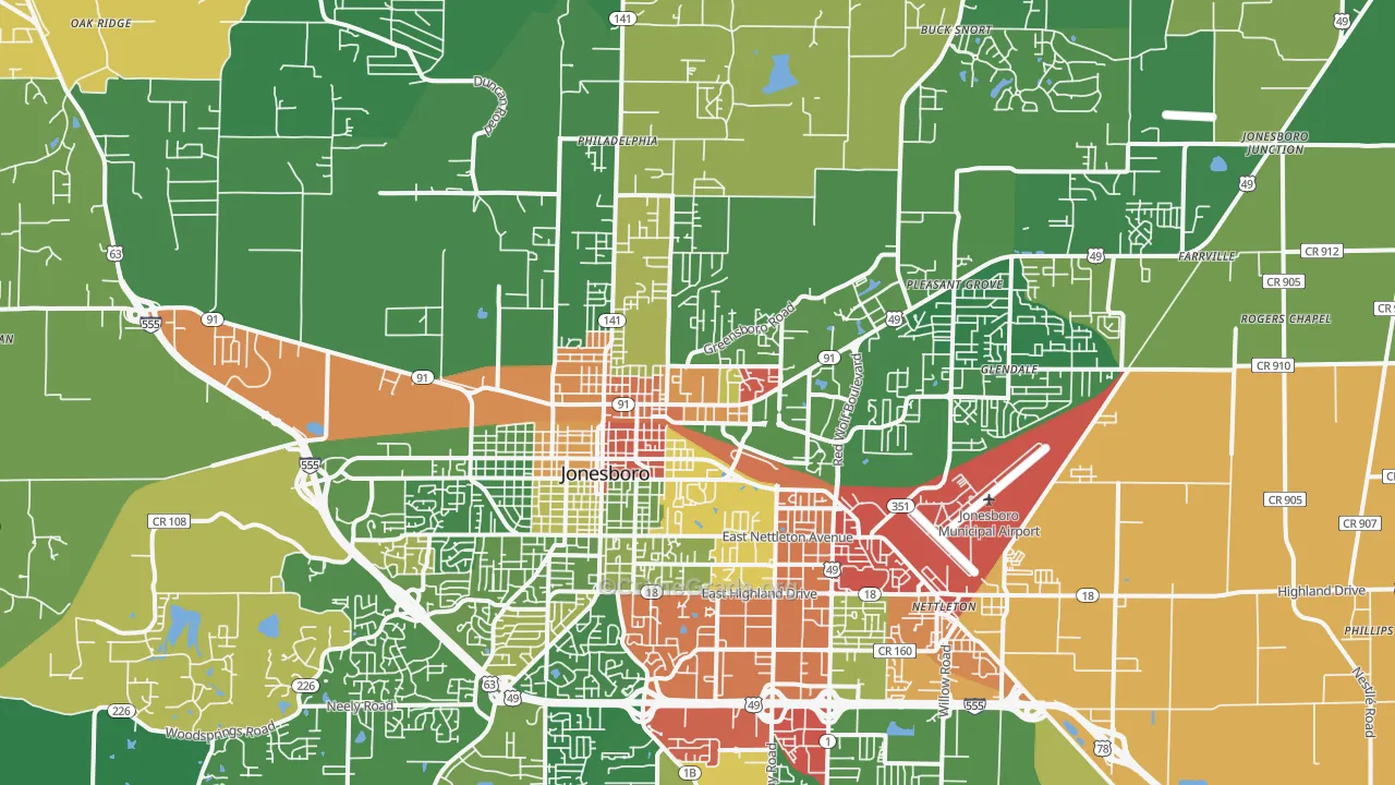 72401, AR Map of Drug-Related Crime Rates