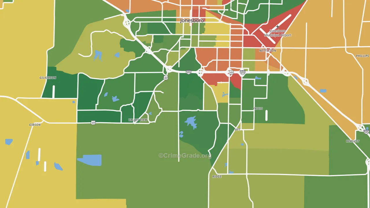 72404, AR Map of Drug-Related Crime Rates