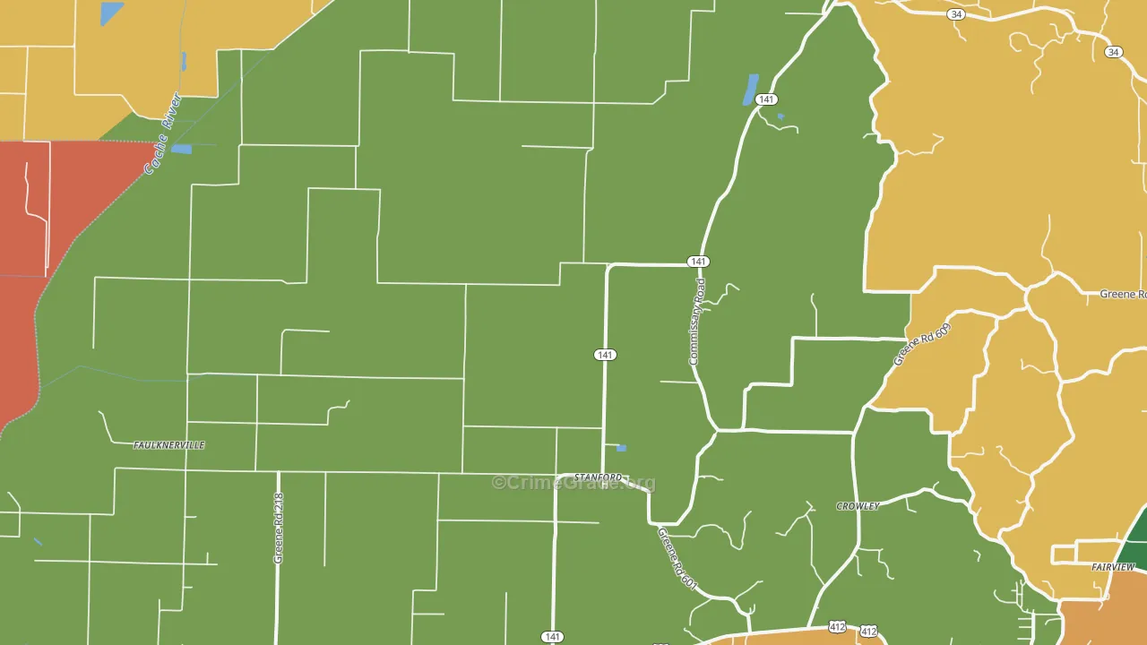 72412, AR Map of Drug-Related Crime Rates