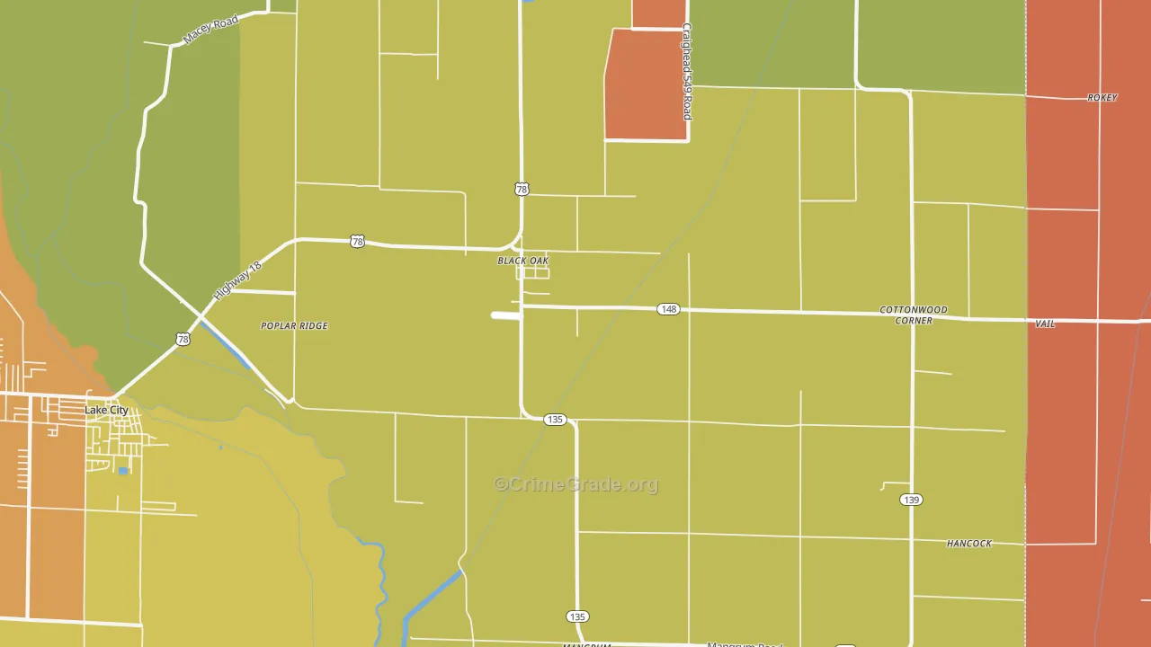 72414, AR Map of Drug-Related Crime Rates