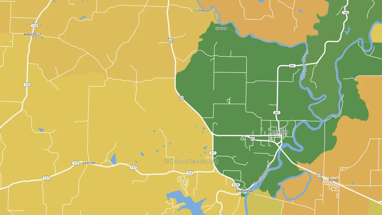 72415, AR Map of Drug-Related Crime Rates