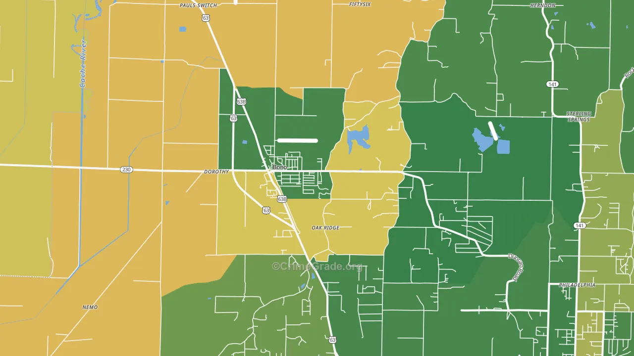 72416, AR Map of Drug-Related Crime Rates
