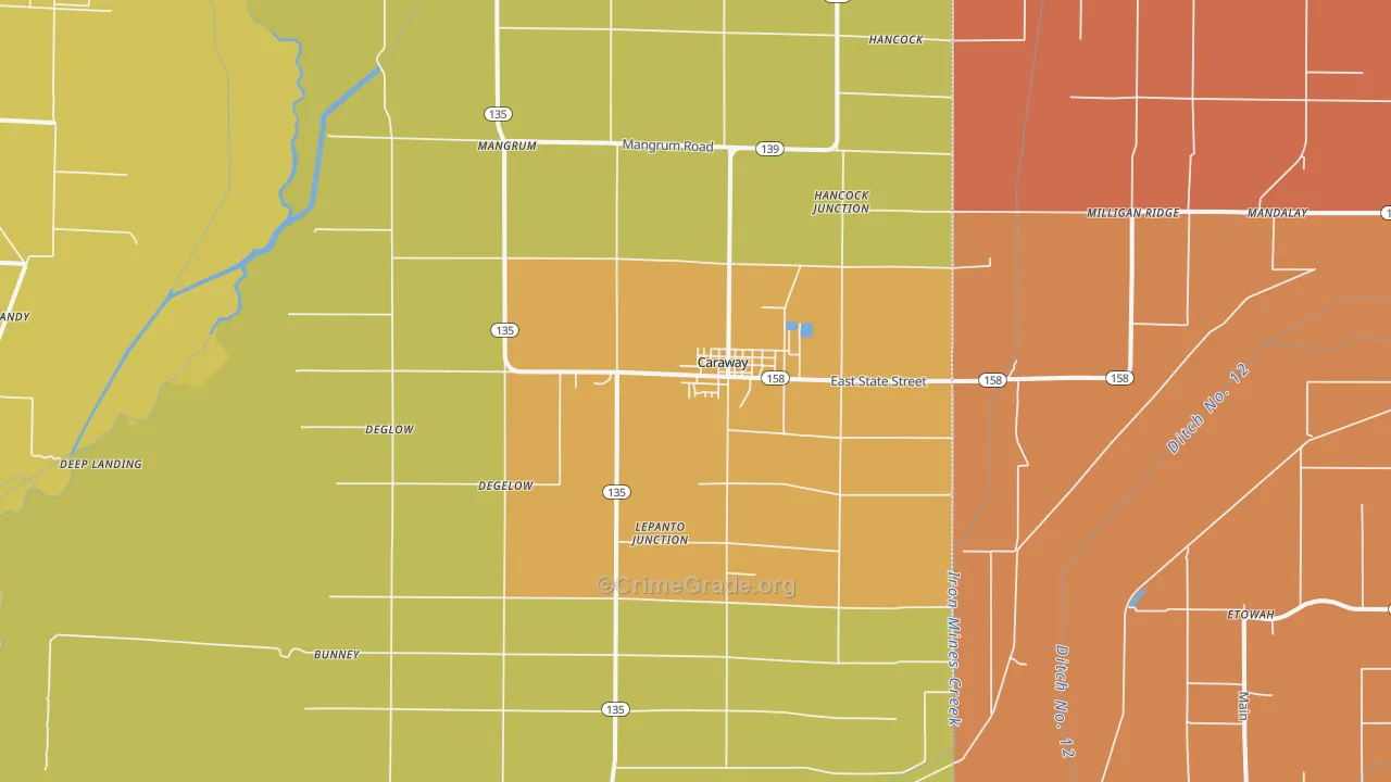 72419, AR Map of Drug-Related Crime Rates