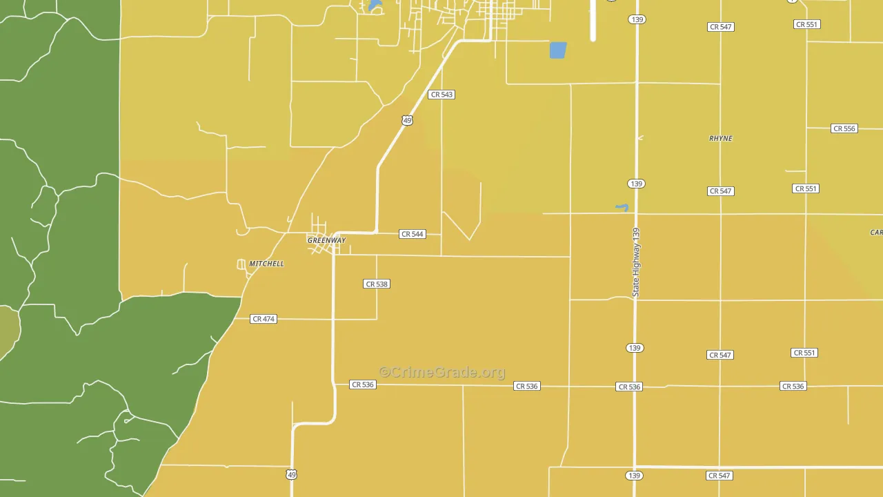 72430, AR Map of Drug-Related Crime Rates