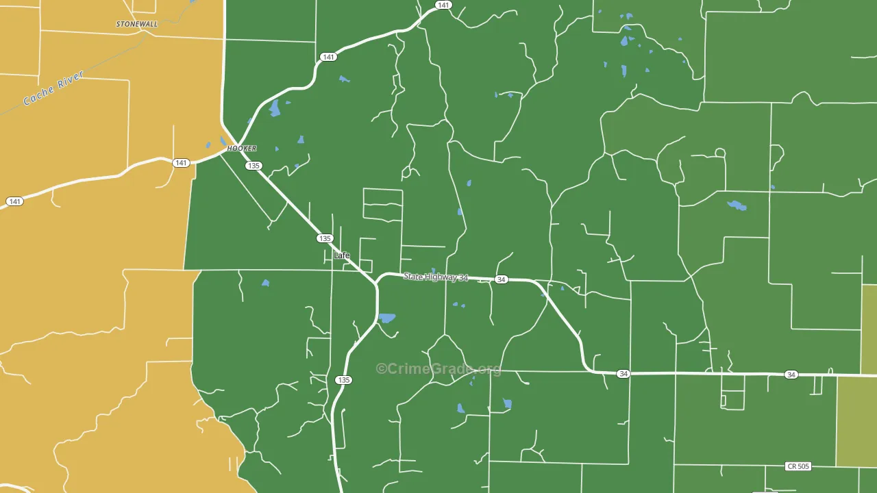 72436, AR Map of Drug-Related Crime Rates