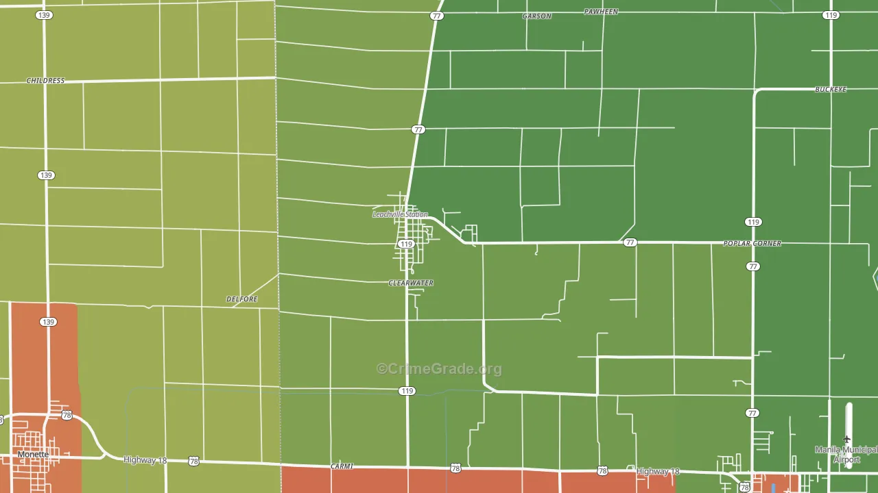 72438, AR Map of Drug-Related Crime Rates