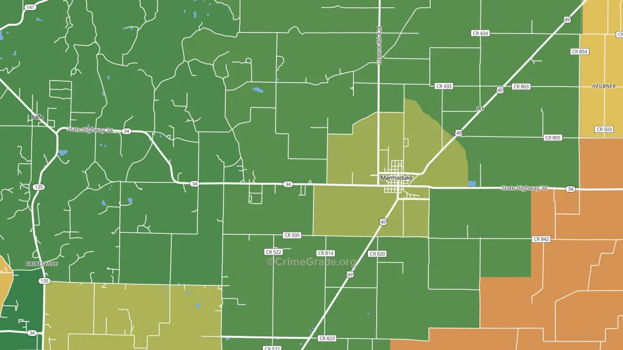 72443, AR Map of Drug-Related Crime Rates