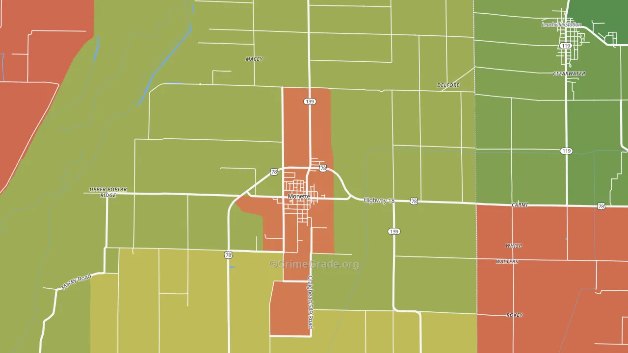 72447, AR Map of Drug-Related Crime Rates