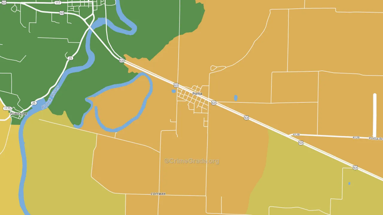72457, AR Map of Drug-Related Crime Rates