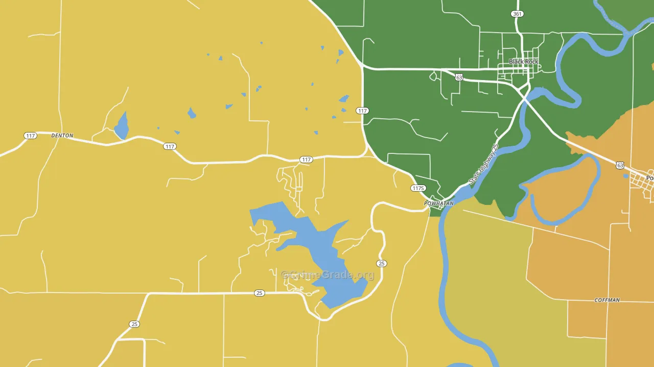 72458, AR Map of Drug-Related Crime Rates