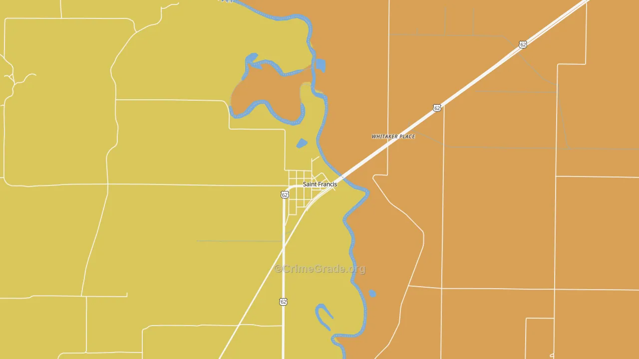72464, AR Map of Drug-Related Crime Rates