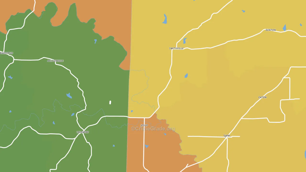 72466, AR Map of Drug-Related Crime Rates