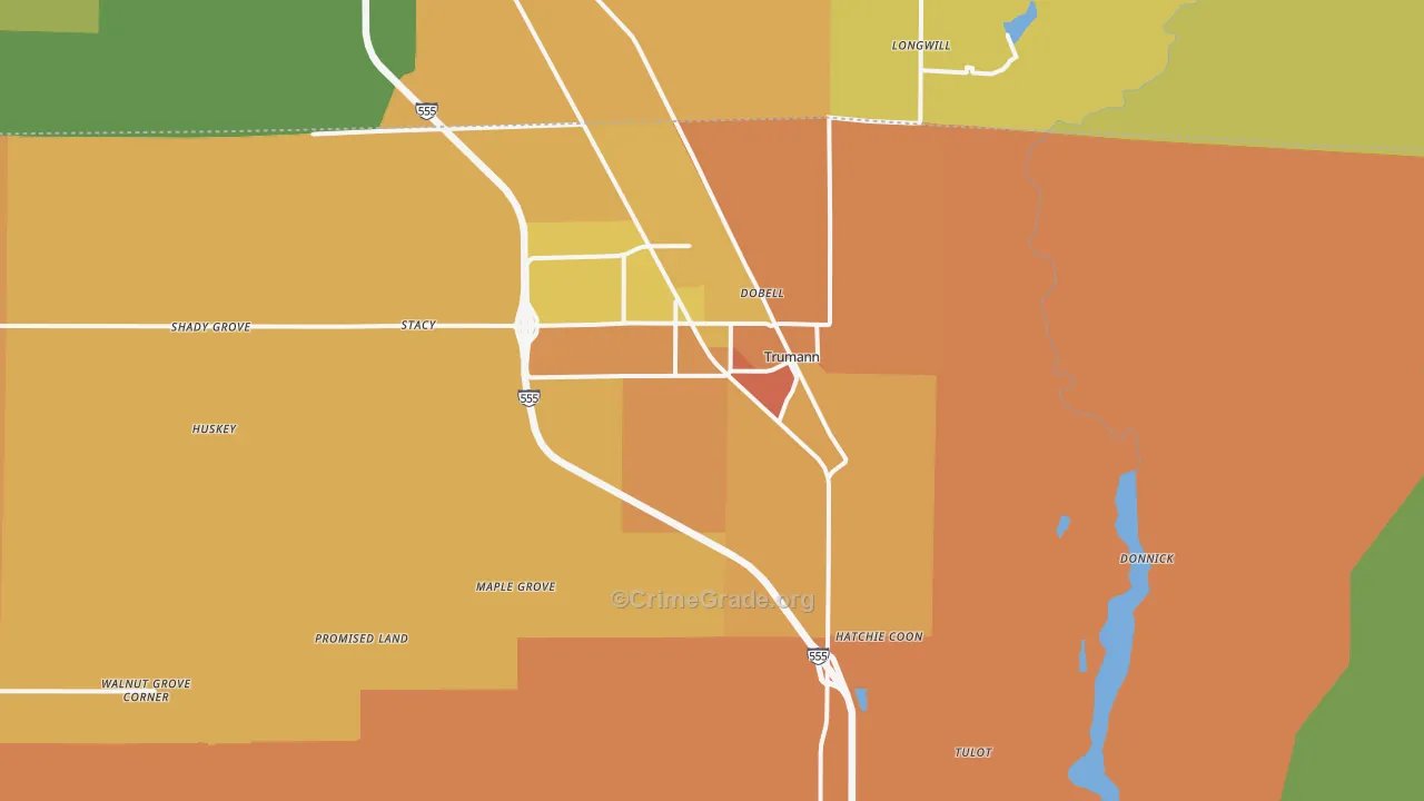 72472, AR Map of Drug-Related Crime Rates