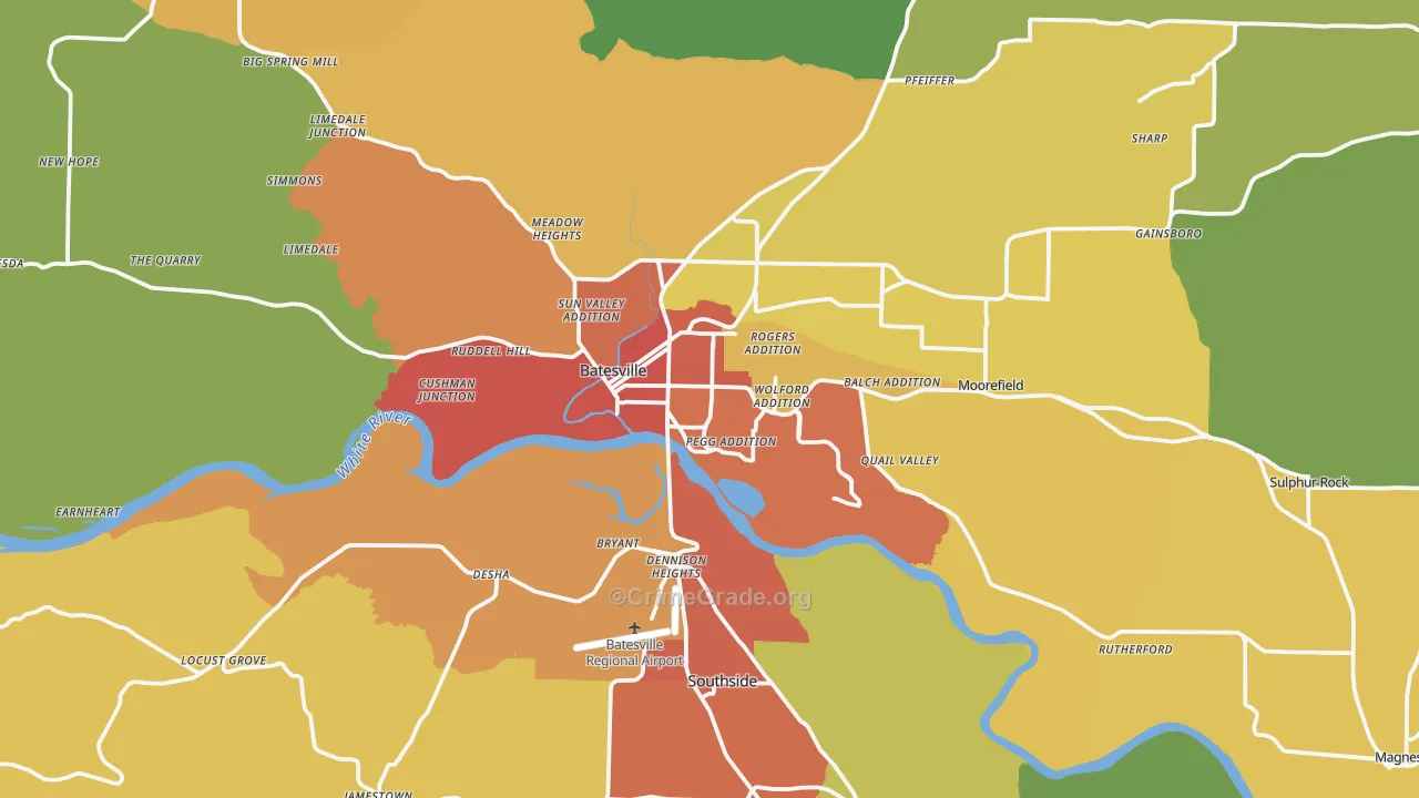 72501, AR Map of Drug-Related Crime Rates