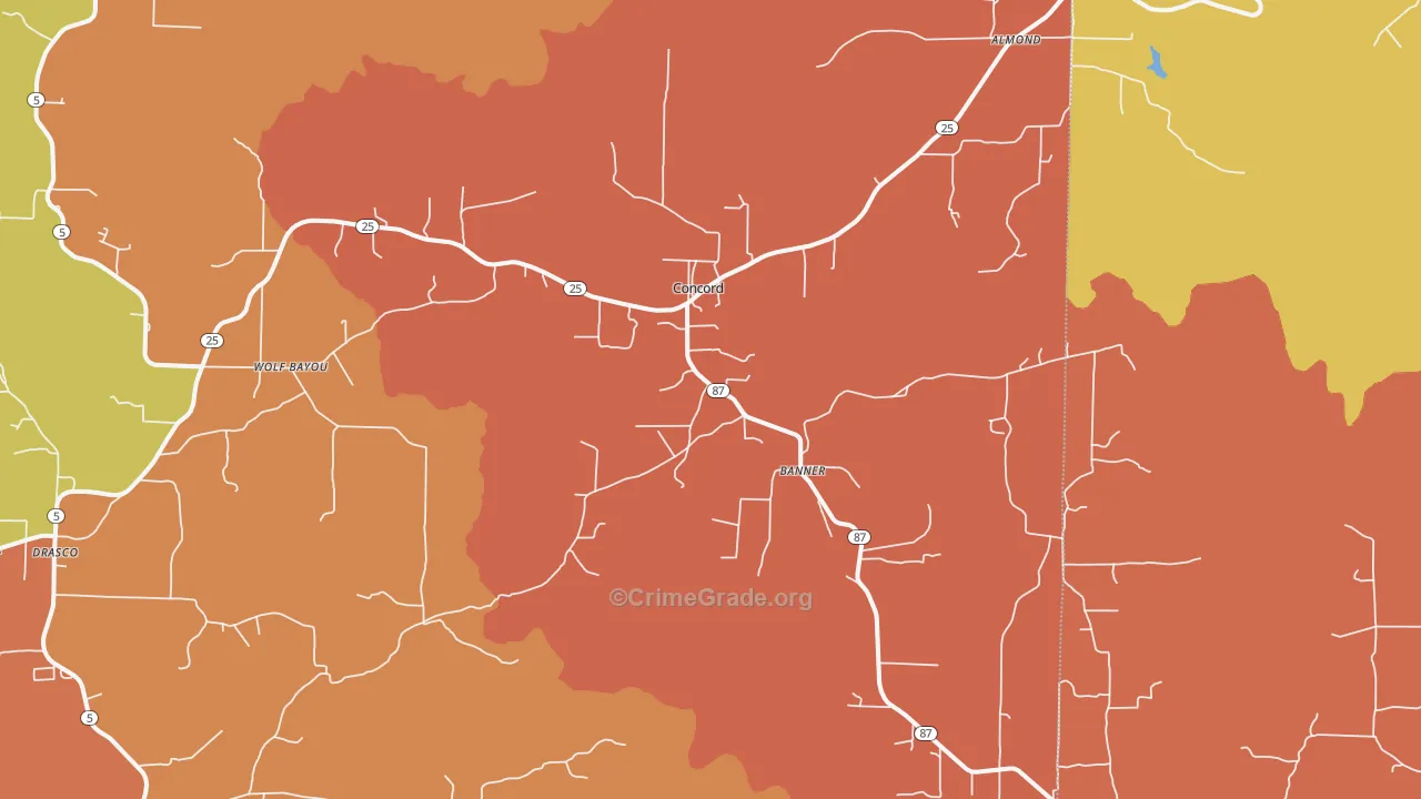 72523, AR Map of Drug-Related Crime Rates