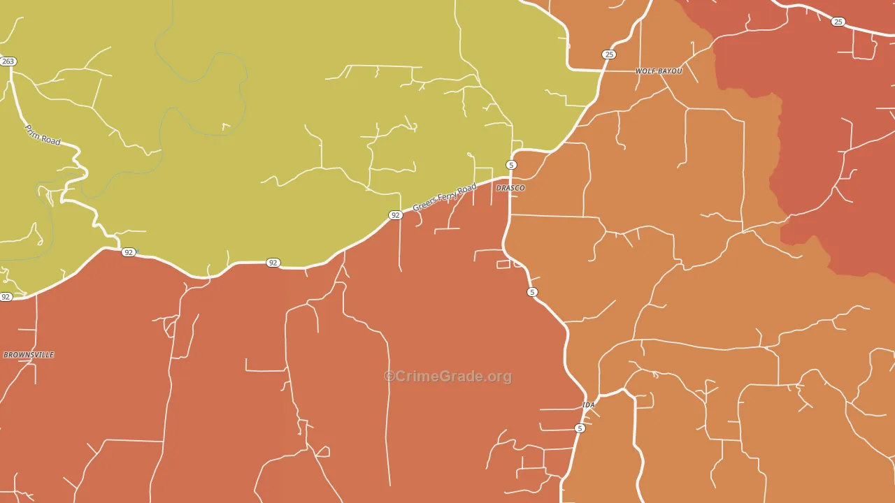 72530, AR Map of Drug-Related Crime Rates