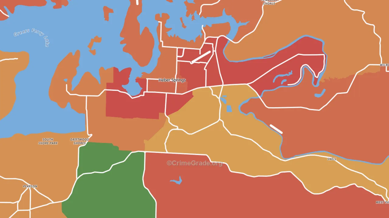72543, AR Map of Drug-Related Crime Rates