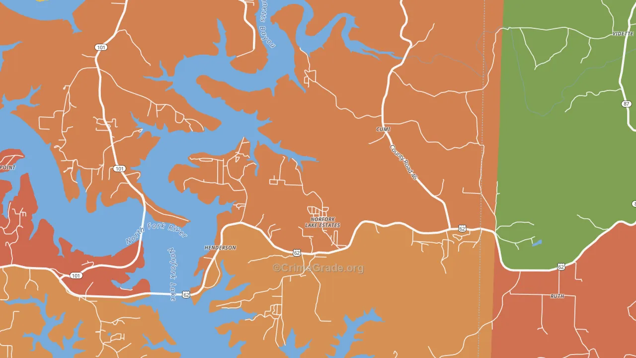 72544, AR Map of Drug-Related Crime Rates