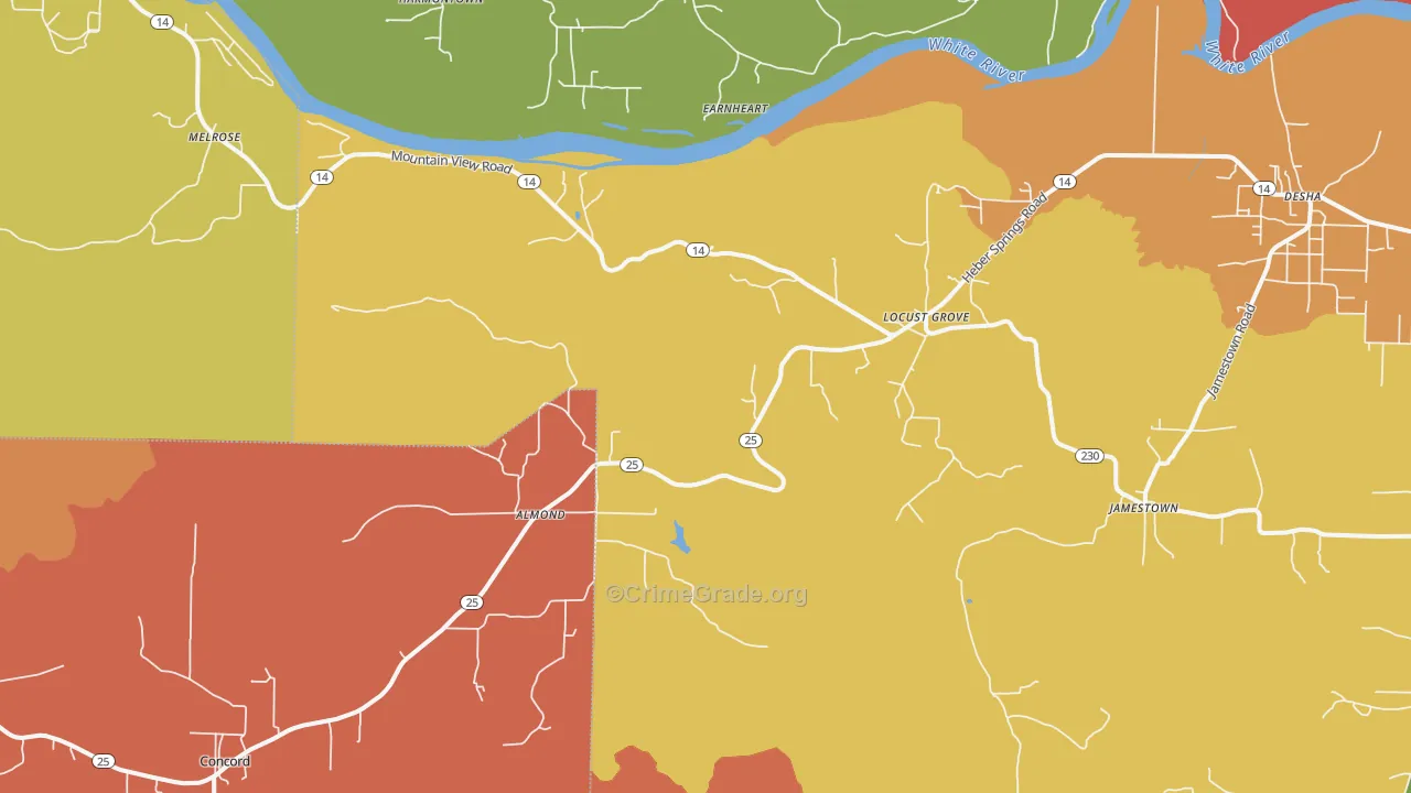 72550, AR Map of Drug-Related Crime Rates