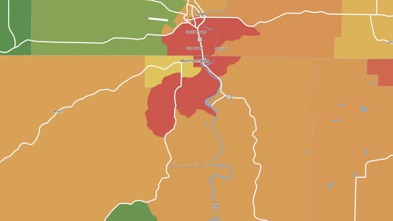 72554, AR Map of Drug-Related Crime Rates