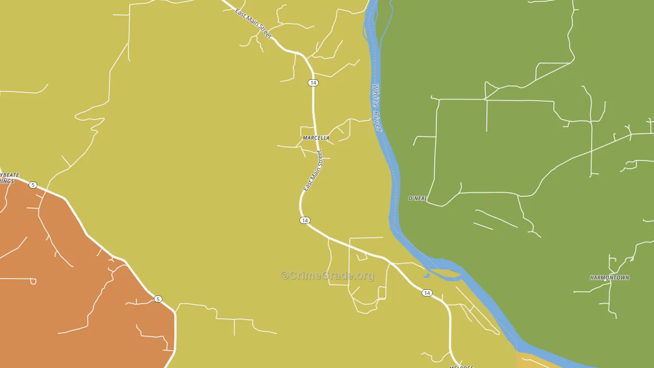 72555, AR Map of Drug-Related Crime Rates