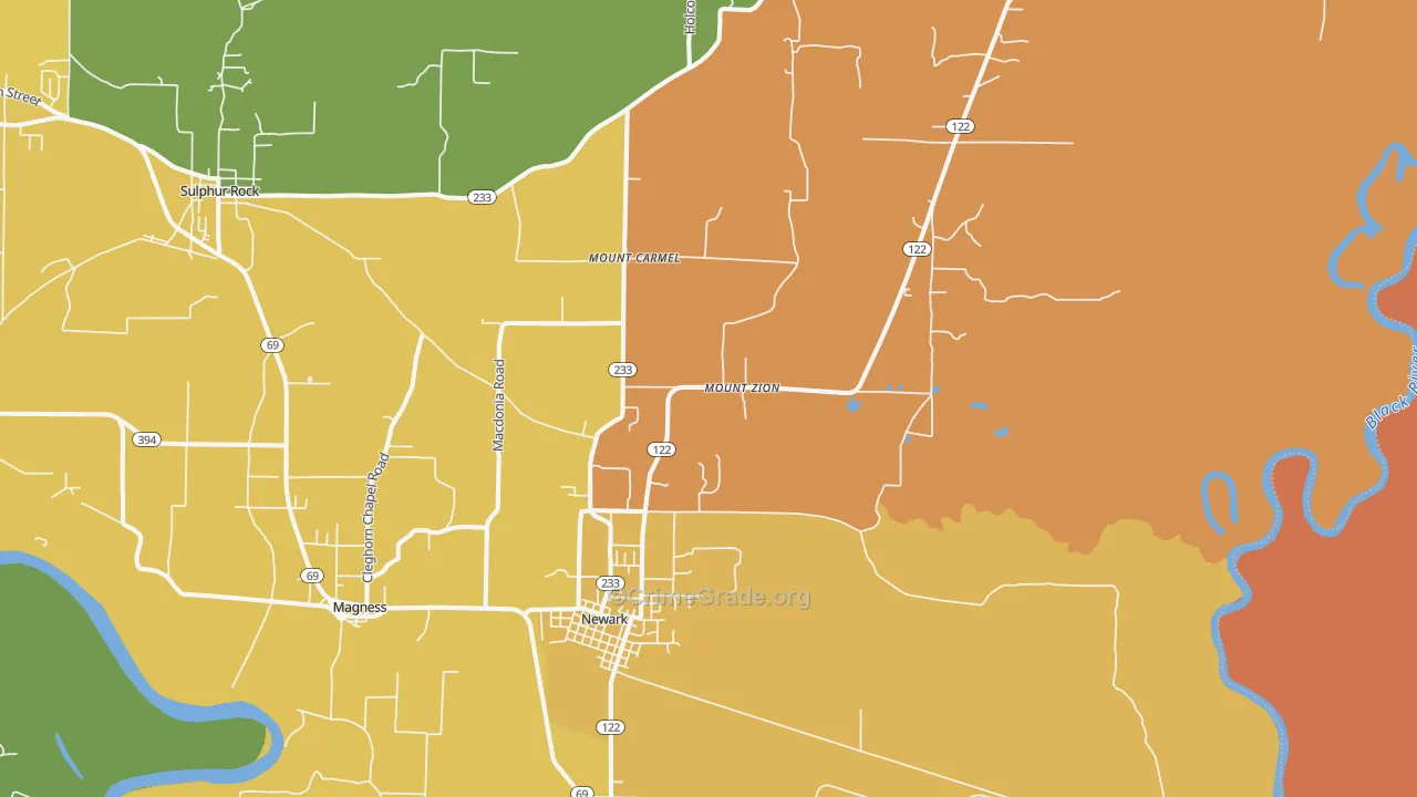 72562, AR Map of Drug-Related Crime Rates