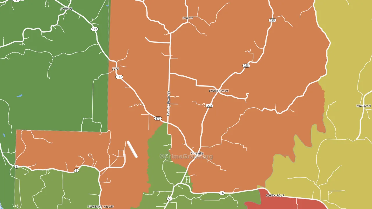 72566, AR Map of Drug-Related Crime Rates